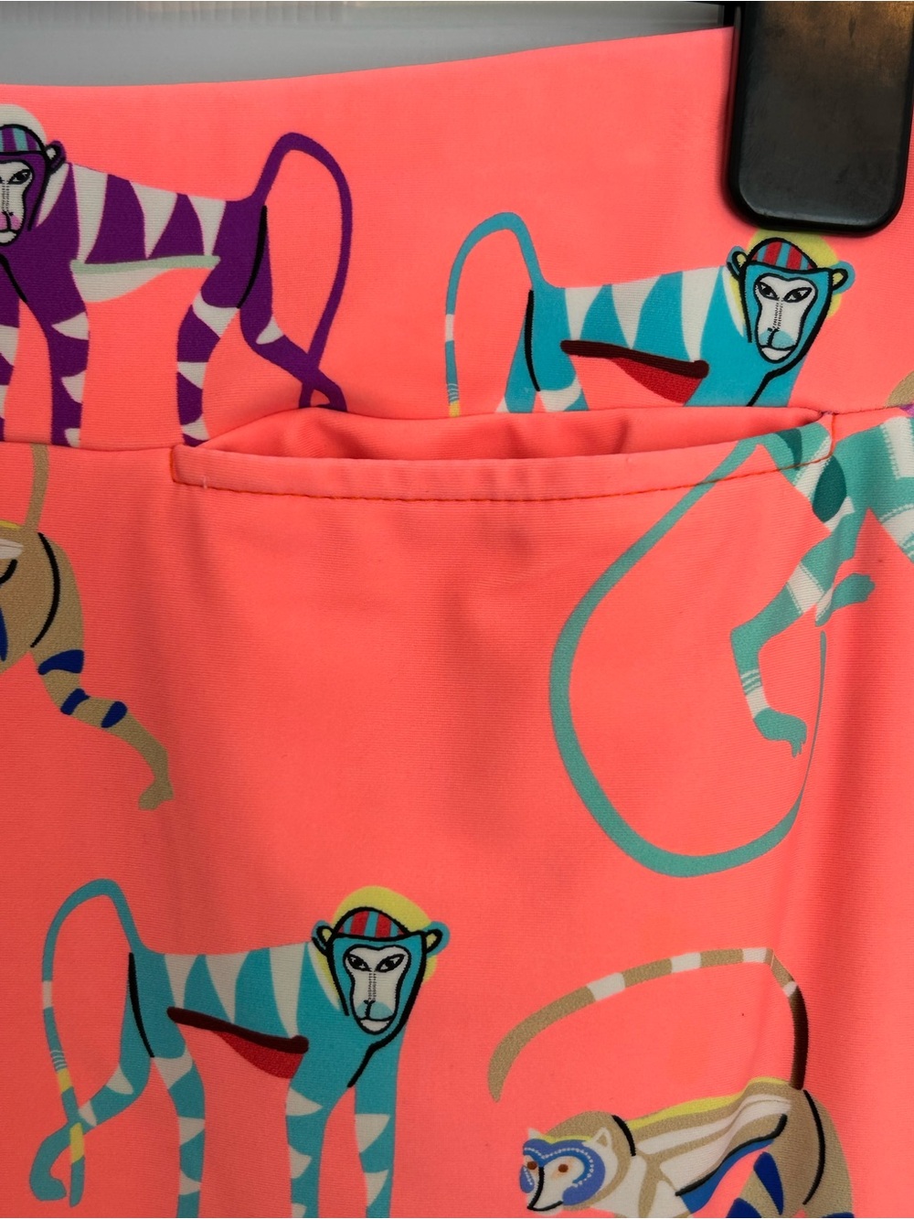 Tzu Tzu Coral Monkey Print Skort - Picture 8 of 12